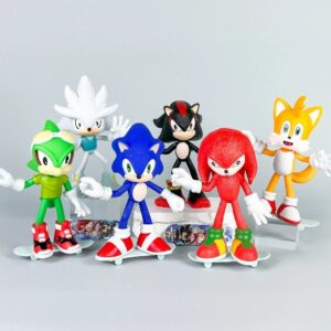 Figurines Sonic le Hérisson Collection Deluxe – Personnages Emblématiques, Skateboards Inclus - Hauteur 15-17 cm
