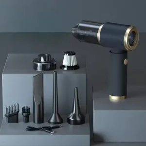 Aspirateur Souffleur Portable 2-en-1 – Sans Fil, Rechargeable, Design Élégant