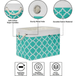 Panier de Rangement Pliable – Motif Géométrique, Poignées en Corde 34x25x18cm – Image 3
