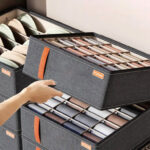 Organisateur Compartimenté en Tissu – Rangement 24 Cases pour Sous-vêtements, Chaussettes & Accessoires (32×32×11 cm) – Image 3