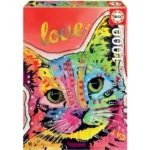 Puzzle Educa Chat "Love" – 1000 Pièces, Design Artistique Coloré - 68 x 48 cm