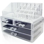 Organisateur de Maquillage Empilable – Acrylique Transparent, 3 Tiroirs & Multi-Compartiments - 24x13.3x19.3 cm – Image 3
