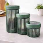 Lot de 3 Bocaux de Conservation Hermétiques – Design Moderne & Organisation Cuisine