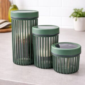 Lot de 3 Bocaux de Conservation Hermétiques – Design Moderne & Organisation Cuisine