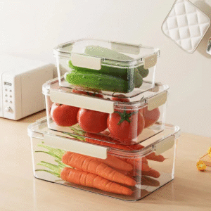 Boîtes de Rangement Alimentaire Empilables – Hermétiques, Transparentes & Optimisation Frigo
