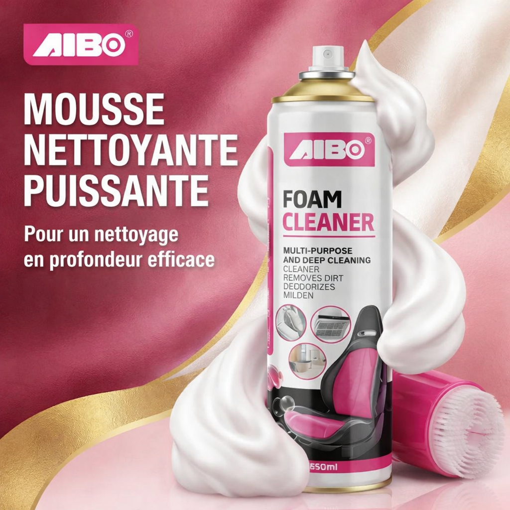 nettoyant mousse multi usages aibo – détachant puissant, désodorisant & anti moisissure 650ml