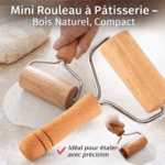 mini rouleau à pâtisserie – bois naturel, compact