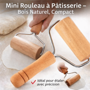 mini rouleau à pâtisserie – bois naturel, compact