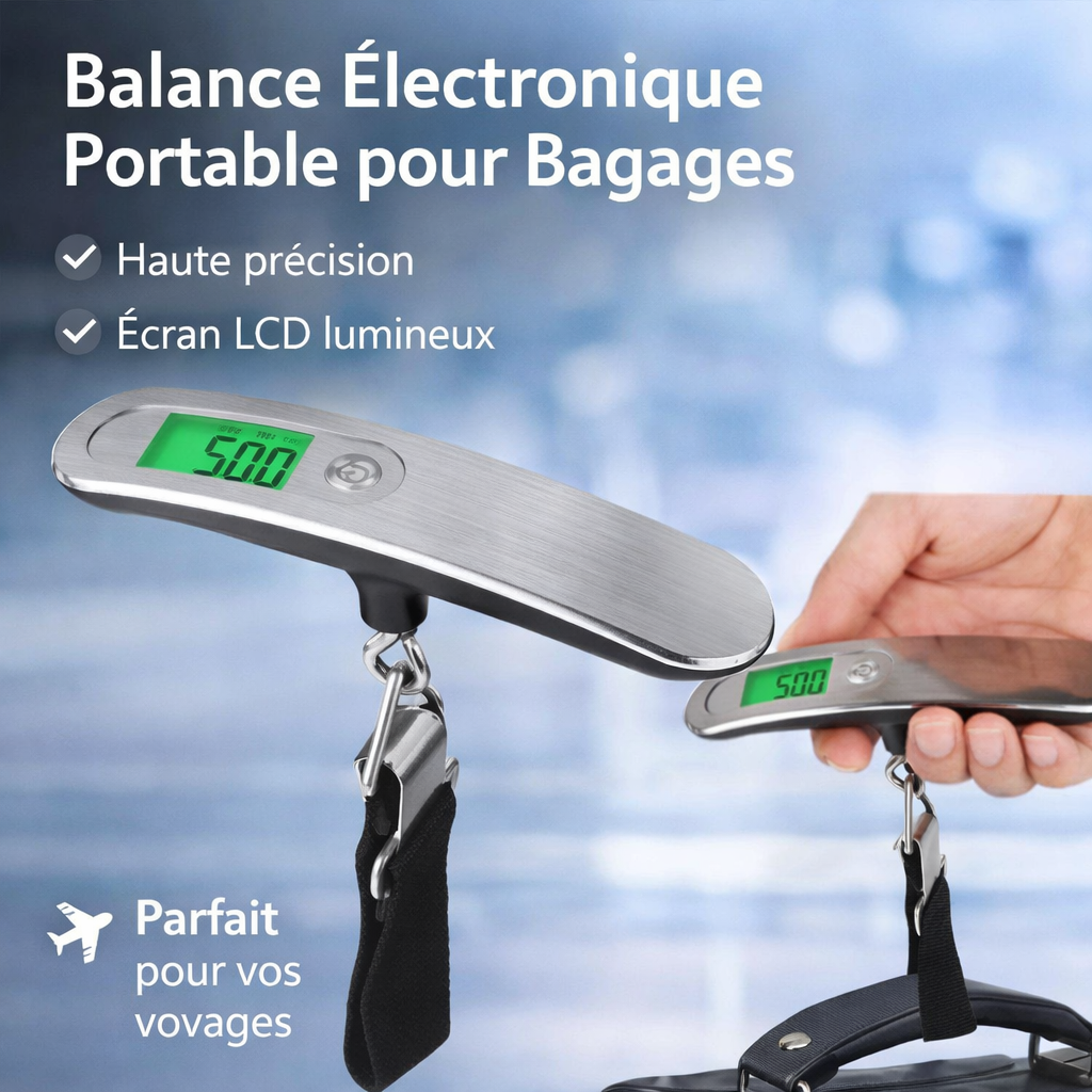 balance Électronique portable pour bagages ✈️🔍 – haute précision, Écran lcd, idéale pour voyages