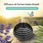 diffuseur de parfum solaire rotatif – design sphérique métallique, rotation automatique & aromathérapie