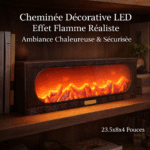 cheminée décorative led – effet flamme réaliste, ambiance chaleureuse & sécurisée – 23.5x8x4 pouces