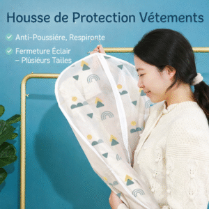 housse de protection vêtements – anti poussière, respirante, fermeture Éclair – plusieurs tailles