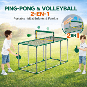jeu de ping pong & volleyball 2 en 1 – portable, idéal enfants & famille