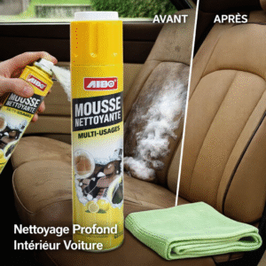 nettoyant mousse multi usages aibo – nettoyage profond intérieur voiture, détachant universel