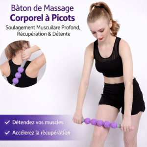 bâton de massage corporel à picots – soulagement musculaire profond, récupération & détente