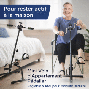 mini vélo d'appartement pédalier – réglable en hauteur et résistance, compact & polyvalent