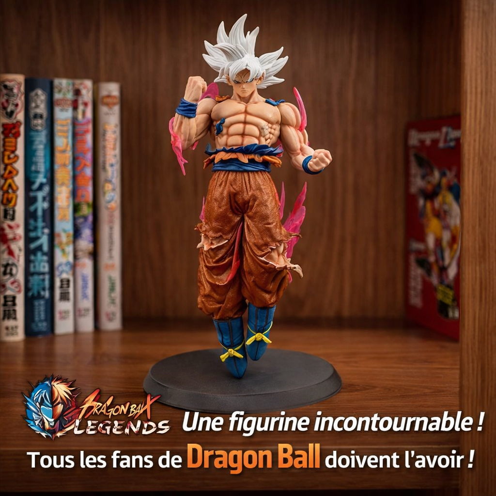 figurine goku ultra instinct – aura Énergétique, détails ultra réalistes & pose dynamique