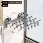 Étendoir Mural Pliable avec 20 Pinces – Support de Séchage Gain de Place pour Chaussettes, Sous-vêtements et Casquettes – Image 4