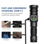 Lampe Torche LED Multifonctionnelle – Magnétique, 9 Modes, Étanche USB-C – Image 3