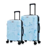 Valise Rigide – Design Marbré Bleu, Coque Résistante, Roues Doubles 360° – Image 2