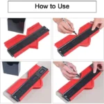 Kit de Gabarits de Contour et Règle Multi-Angle – Précision, Duplication de Formes, Mesure Facile - 362x72x52 mm – Image 2