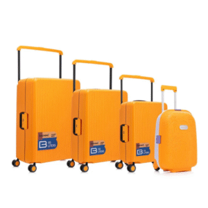 Valise Rigide Coque Dure – Design Strié, Roues Pivotantes - Jaune