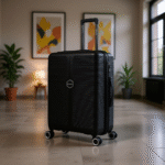 Valise Rigide Texturée Noire – 4 Roues Doubles, Design Cannelé - Disponible en 4 Tailles – Image 2