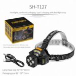 Lampe Frontale LED Multifonctionnelle SH-T127 – Rechargeable USB-C, Détection de Mouvement - 76x90x60mm – Image 5