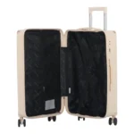 Valise Rigide Marron Clair – 4 Roues Doubles, Porte-Gobelet Intégré & Serrure TSA – Image 3