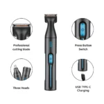 Tondeuse 3 en 1 HTC AT-038 – Barbe, Nez et Oreilles, Rechargeable USB-C – Image 3