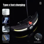 Lampe Frontale Solaire Rechargeable – Éclairage Puissant LED + COB, Camping et Travaux – Image 6