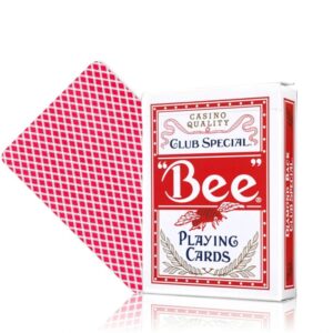 Jeu de Cartes Bee Club Special Rouge - Qualité Casino Premium - Finition PVC Durable