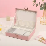 Boîte à Bijoux Élégante avec Compartiments – Rangement Chic & Sécurisé | Rose Clair ou Blanc – Image 4