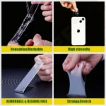 Ruban Adhésif Nano Tape Double Face - Transparent, Lavable et Réutilisable (3m x 3cm) - Fixation Ultra Forte – Image 2