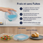 3 Boîtes Alimentaires Rondes en Verre avec Couvercle Hermétique – Conservation Fraîche & Rangement Cuisine – Image 2