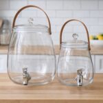 Lot de 2 Bouteilles Distributeurs Transparentes – Petite & Grande | Idéal Eau & Boissons