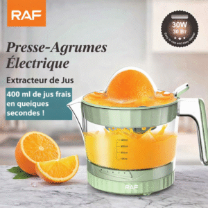 presse agrumes Électrique raf 30w – extracteur de jus citrus 400 ml (vert & grenat)