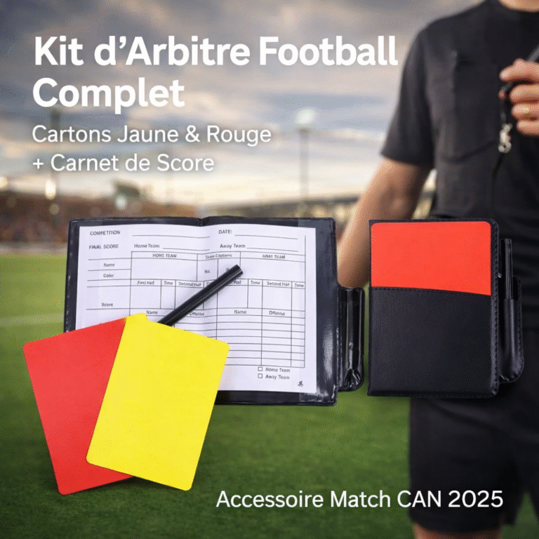 kit d'arbitre football complet fafa – cartons jaune & rouge + carnet de score – accessoire match can 2025