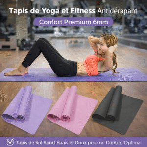 tapis de yoga et fitness antidérapant – confort premium 6mm – tapis de sol sport