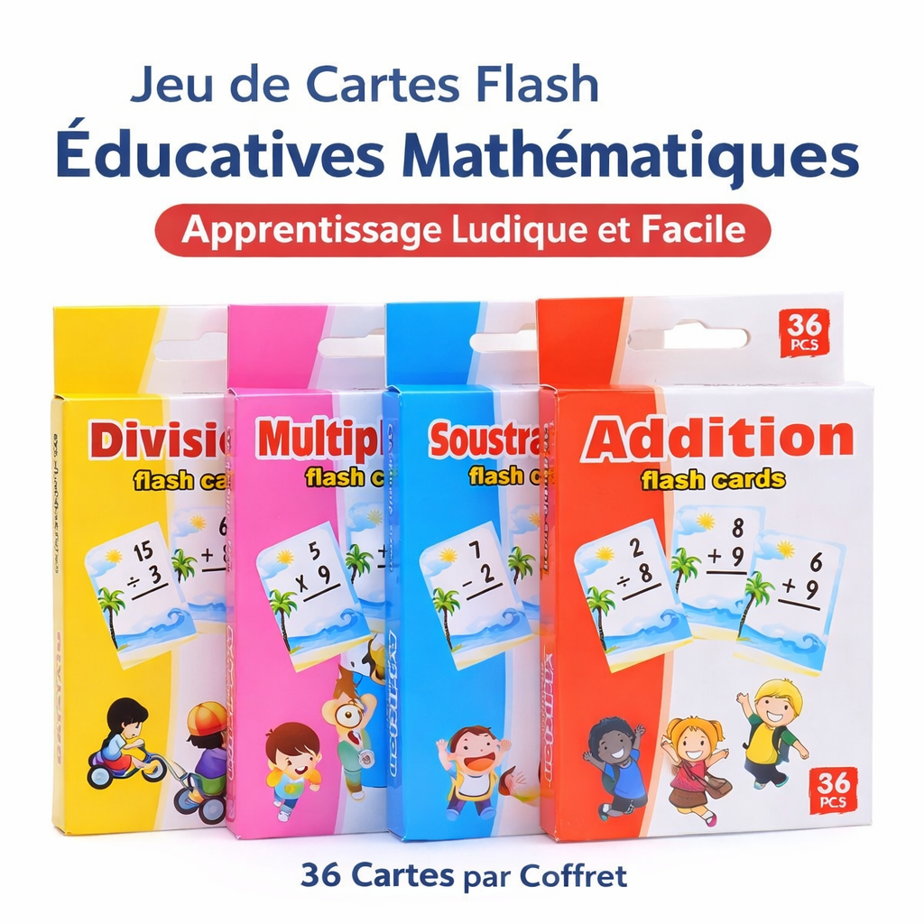 jeu de cartes flash Éducatives mathématiques 36 pièces apprentissage ludique et facile