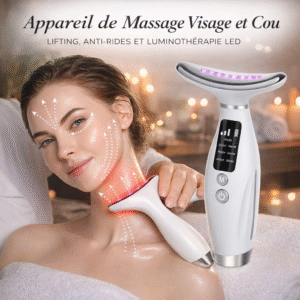 appareil de massage visage et cou lifting, anti rides et luminothérapie led