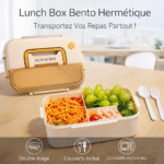 lunch box bento hermétique boîte repas double Étage avec couverts compatible micro ondes