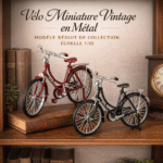 vélo miniature vintage en métal modèle réduit de collection et décoration rétro (Échelle 1:10)