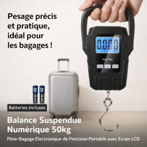 balance suspendue numérique 50kg – pèse bagage Électronique de précision portable avec Écran lcd