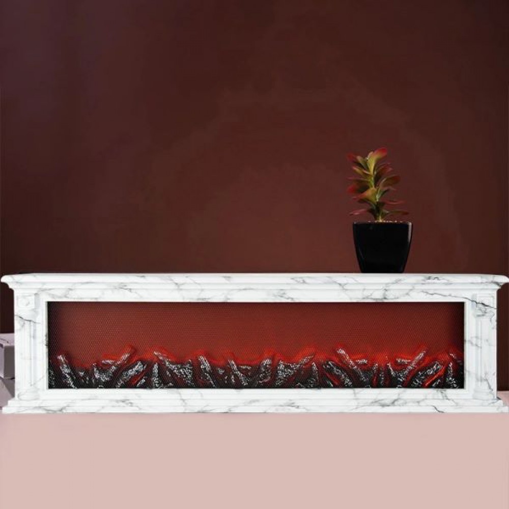 led fireplace blanc