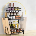 organisateur d'epices en metal noir