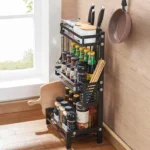 organisateur d'epices en metal noir