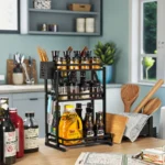 organisateur d'epices en metal noir