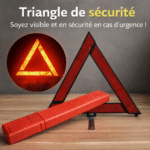 triangle de signalisation pliable haute visibilité sécurité auto indispensable avec boîtier