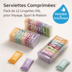 serviettes comprimées towel – pack de 12 lingettes xxl pour voyage, sport & maison